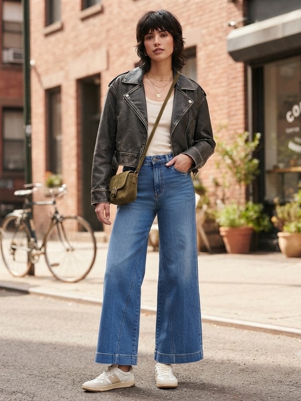 Peace Love World Wide Leg Front Seam Denim Jeans Women's Size 10